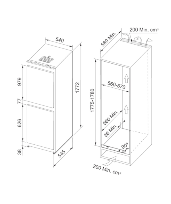 Combined Built-in Refrigerator - Image 2
