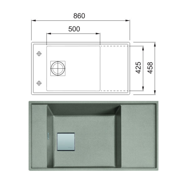 Fresno FSG 211-86 Fragranite Sterling Silver Sink-Sanitized - Image 2